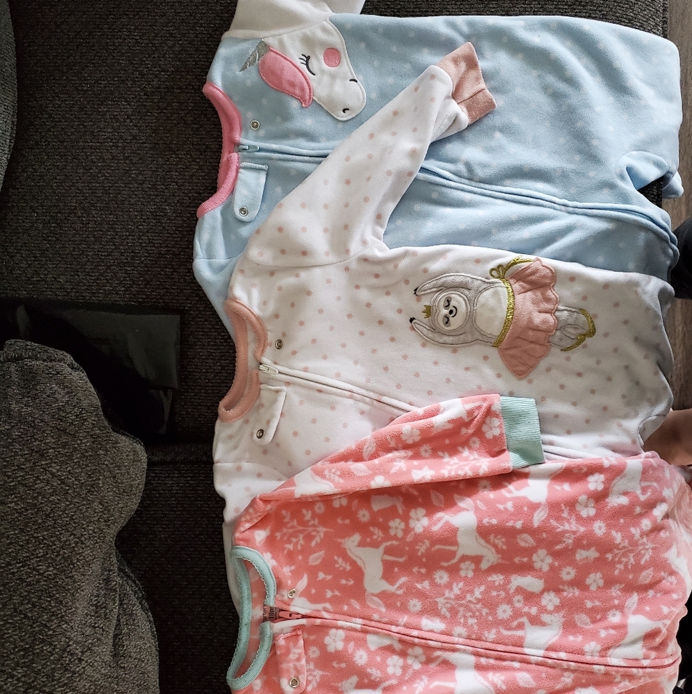 3 Carters Fleece Footie Pajamas